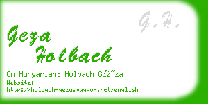 geza holbach business card